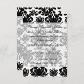 verzierter Schwarz-weißer Staudamm Einladung (Vorne/Hinten)