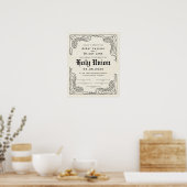 Verzierter Scroll Border Rahmen in einem Hochzeits Poster (Küche)