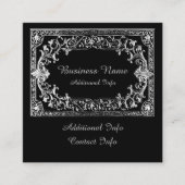 Verzierter Silberrahmen Quadratische Visitenkarte (Vorderseite)