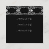 Verzierter Silberrahmen Quadratische Visitenkarte (Rückseite)