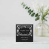 Verzierter Silberrahmen Quadratische Visitenkarte (Stehend Vorderseite)
