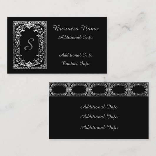 Verzierter Silberrahmen Visitenkarte (Vorne/Hinten)