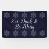 Verzierter Silberschneeflocken Banner (Horizontal)