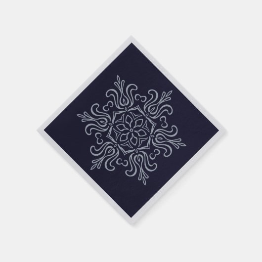 Verzierter Silberschneeflocken Napkins Serviette (Ecke)