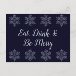 Verzierter Silberschneeflocken Postkarte