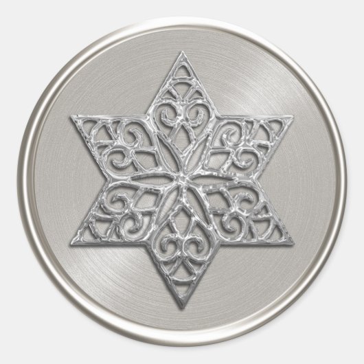 Verzierter Silberstar von David Umschlag Aufkleber (Vorderseite)