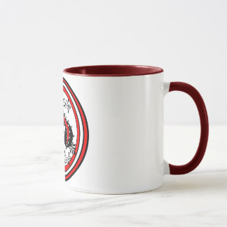 Verzierter Spaten-Entwurf weiß/Rot/Schwarzes Tasse