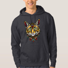 Verzierter Stamm Wildcat mit farbenfrohen Mustern Hoodie