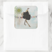 Verzierter Straußensonnenaufkleber Quadratischer Aufkleber (Tasche)