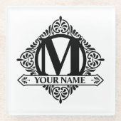 Verzierter Untersetzer für Monogramm-Design (Vorderseite)