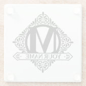 Verzierter Untersetzer für Monogramm-Design (Rückseite)
