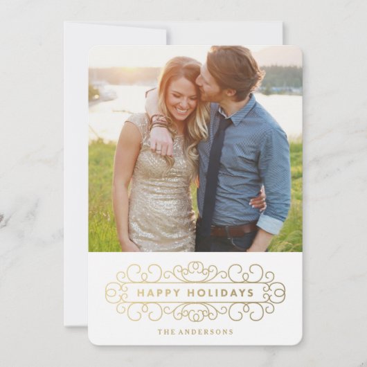 Verzierter Urlaub Feiertagskarte (Vorderseite)