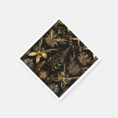 Verzierter Urlaub in Schwarz und Gold Serviette (Ecke)