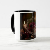 Verzierter Viktorianischer Spiegel Lila Rose Kerze Tasse (Vorderseite Links)