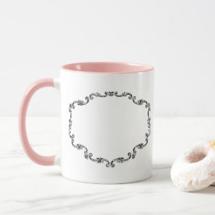 Verzierter Vintage-Rahmen Tasse