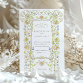 Verzierter Vintager Blumenstrauß Einladung