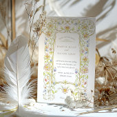 Verzierter Vintager Blumenstrauß Einladung