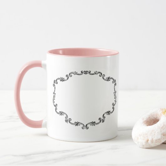 Verzierter Vintager Rahmen Tasse (Mit Donut)