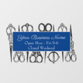 Verzierter Vintager Scheren Stylist Fensteraufkleber (Blatt)