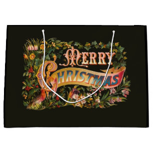 Verzierter Vintager Weihnachtsgruß Große Geschenktüte