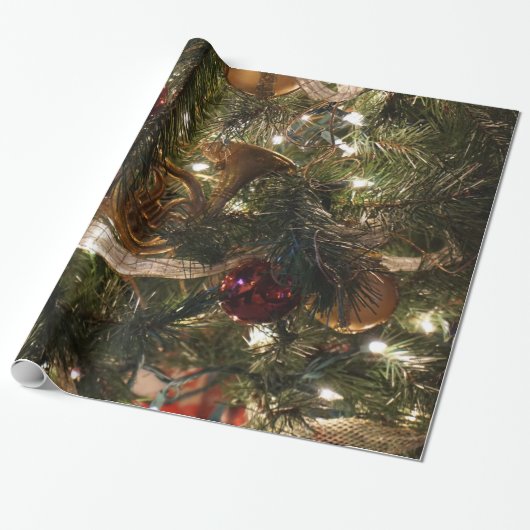 Verzierter Weihnachtsbaum Geschenkpapier (Ungerollt)