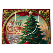 Verzierter Weihnachtsbaum Große Geschenktüte (Vorderseite)