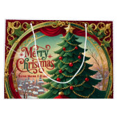 Verzierter Weihnachtsbaum Große Geschenktüte (Rückseite)