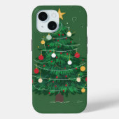 Verzierter Weihnachtsbaum Grüner Hintergrund Case-Mate iPhone Hülle (Rückseite)