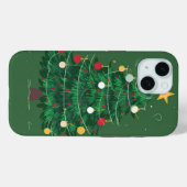 Verzierter Weihnachtsbaum Grüner Hintergrund Case-Mate iPhone Hülle (Rückseite (Horizontal))