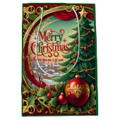 Verzierter Weihnachtsbaum Mittlere Geschenktüte (Vorderseite)