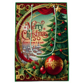 Verzierter Weihnachtsbaum Mittlere Geschenktüte (Rückseite)