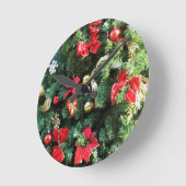 Verzierter Weihnachtsbaum Runde Wanduhr (Winkel)