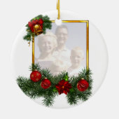 Verzierter Weihnachtsbilderrahmen Keramik Ornament (Hinten)