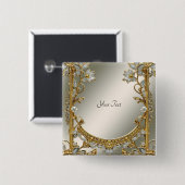 Verzierter weißer Florknopf Button (Vorne & Hinten)