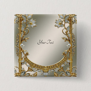 Verzierter weißer Florknopf Button