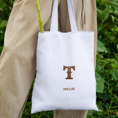 Verzierter Western-Leder-Initial-Monogramm T Tragetasche