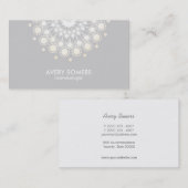 Verzierter Zirkelmotif Grau Moderner Kosmetologe Visitenkarte (Vorne/Hinten)