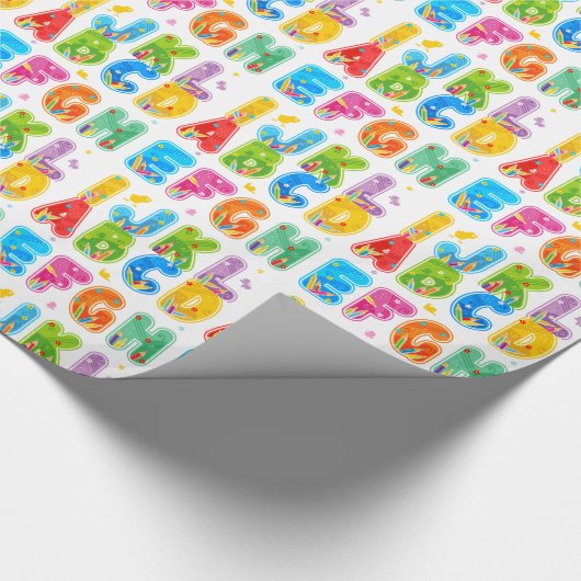 Verziertes ABC-Set, Buchstaben AL Geschenkpapier (Ecke)