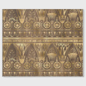 Verziertes ägyptisches Blumenmuster und geometrisc Geschenkpapier (Flach)