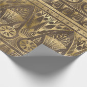 Verziertes ägyptisches Blumenmuster und geometrisc Geschenkpapier (Ecke)