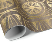 Verziertes ägyptisches Blumenmuster und geometrisc Geschenkpapier (Rolleneckpunkt)