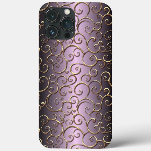 Verziertes antikes Barock Imitate Golden Swirt Case-Mate iPhone Hülle (Rückseite)