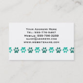 Verziertes aquamarines Tatzen-Druck-Muster in Visitenkarte (Rückseite)