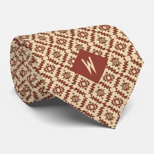 Verziertes Aztec-Inspiriert Muster Krawatte (Gerollt)