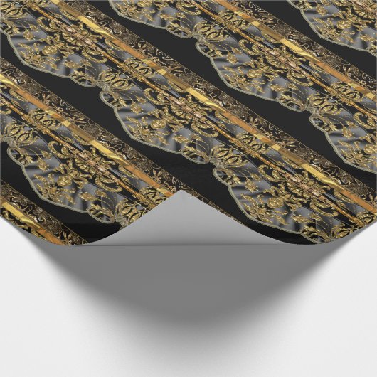 Verziertes Barock Roubaix Geschenkpapier (Ecke)