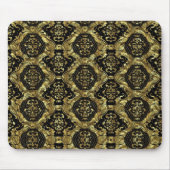 Verziertes Barockdesign aus Schwarz und Gold Mousepad (Vorne)