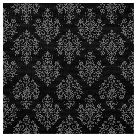 Verziertes Barockschwarzes Damasmuster Stoff (Muster)