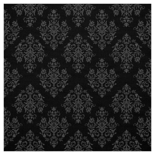 Verziertes Barockschwarzes Damasmuster Stoff (Muster)