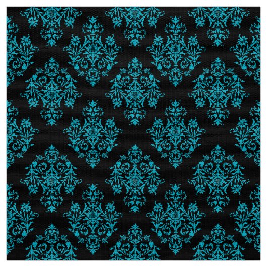 Verziertes Barockschwarzes Damasmuster Stoff (Muster)