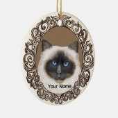Verziertes Birman Cat Ornament (Rechts)